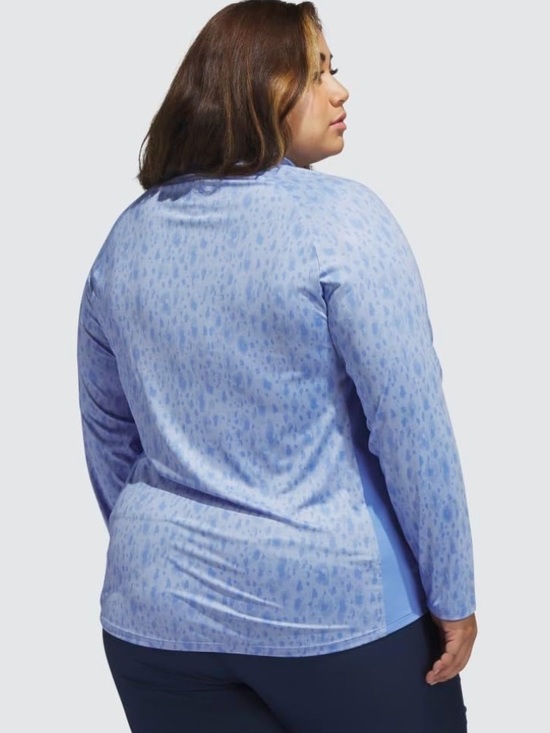 NWT adidas Women's Golf Shirt size 2X Blue Ultimate365 Quarter Zip Mock Neck - Picture 4 of 6